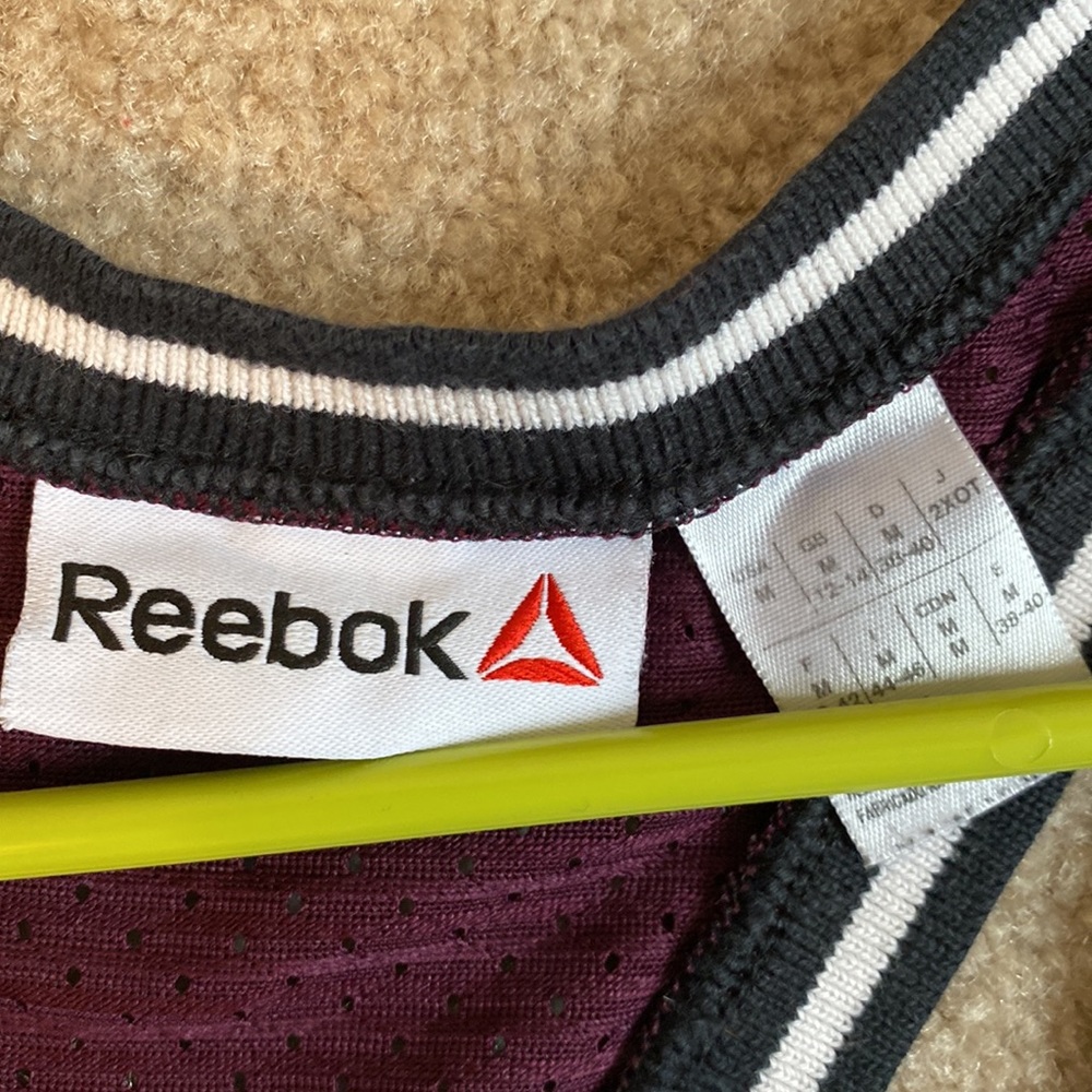 Reebok Maroon Racerback Tank with White Lettering - Picture 2 of 3
